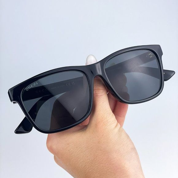 GUCCI GG0746SA 001 Sunglasses Black Gray Anti-Reflective Square Unisex - Picture 8 of 14